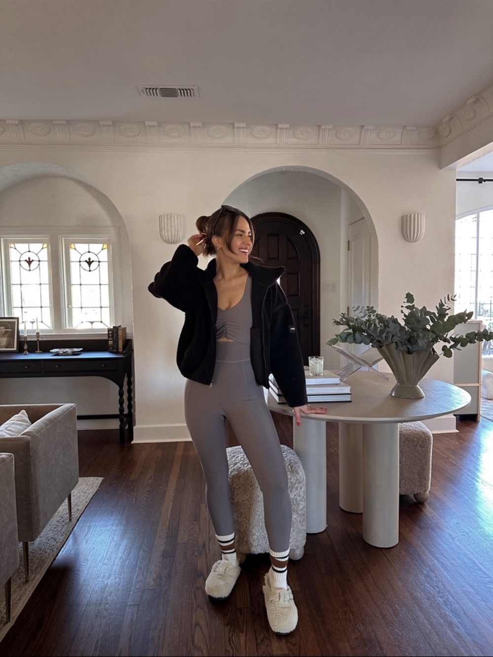 Women’s Black Teddy Sherpa Zip-Up Jacket by - Picture 4 of 5